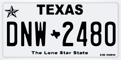 TX license plate DNW2480