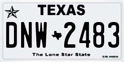 TX license plate DNW2483