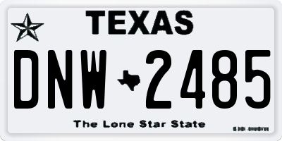 TX license plate DNW2485