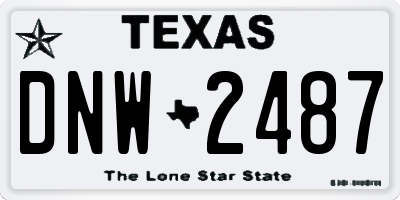 TX license plate DNW2487