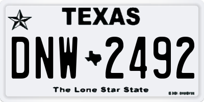 TX license plate DNW2492