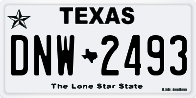 TX license plate DNW2493