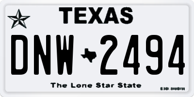 TX license plate DNW2494