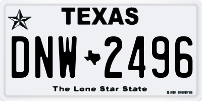 TX license plate DNW2496
