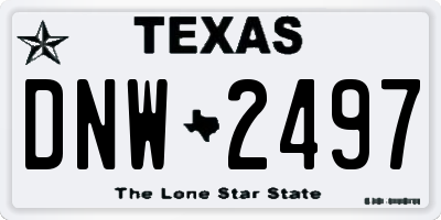 TX license plate DNW2497