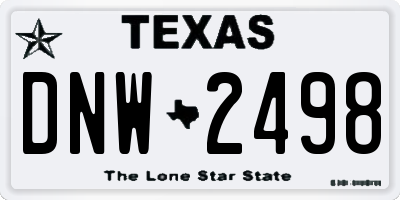 TX license plate DNW2498