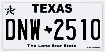 TX license plate DNW2510