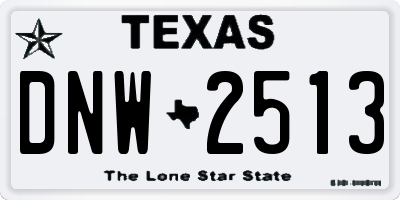 TX license plate DNW2513