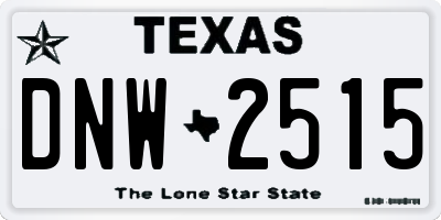 TX license plate DNW2515