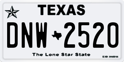 TX license plate DNW2520