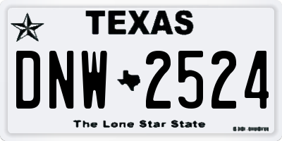 TX license plate DNW2524