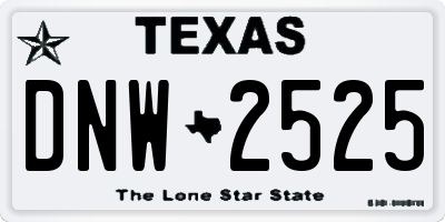TX license plate DNW2525