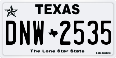 TX license plate DNW2535