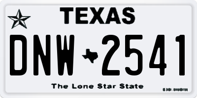 TX license plate DNW2541
