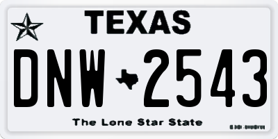 TX license plate DNW2543