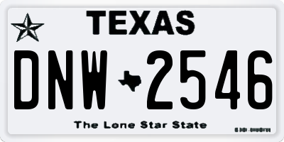 TX license plate DNW2546