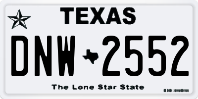 TX license plate DNW2552