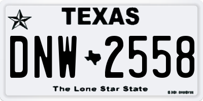 TX license plate DNW2558