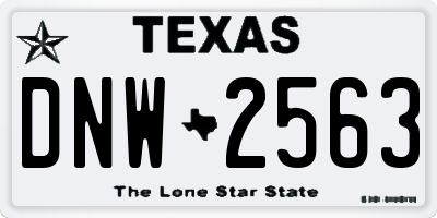 TX license plate DNW2563