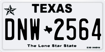 TX license plate DNW2564