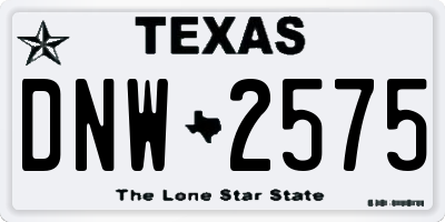 TX license plate DNW2575