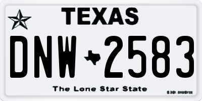 TX license plate DNW2583