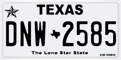 TX license plate DNW2585