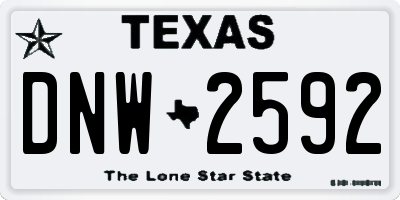 TX license plate DNW2592