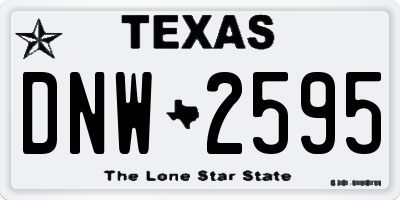TX license plate DNW2595