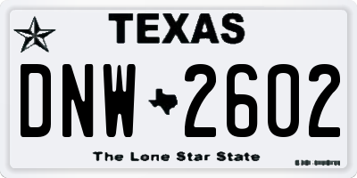 TX license plate DNW2602