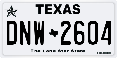 TX license plate DNW2604