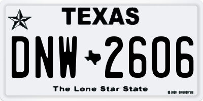 TX license plate DNW2606