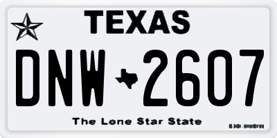 TX license plate DNW2607