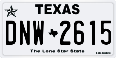 TX license plate DNW2615