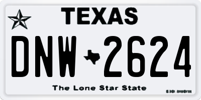 TX license plate DNW2624