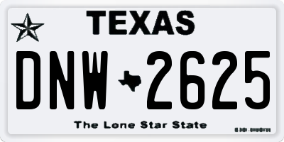 TX license plate DNW2625