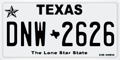 TX license plate DNW2626
