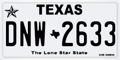 TX license plate DNW2633