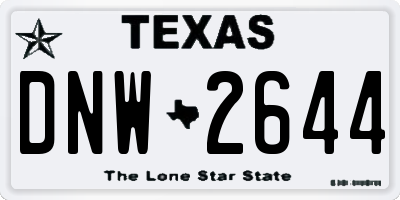 TX license plate DNW2644