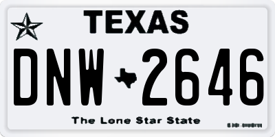 TX license plate DNW2646