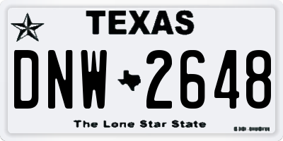TX license plate DNW2648