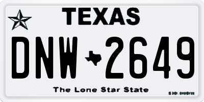 TX license plate DNW2649