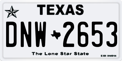 TX license plate DNW2653