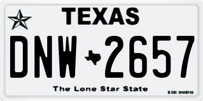 TX license plate DNW2657