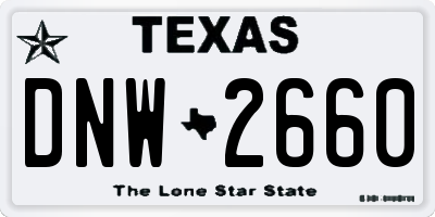 TX license plate DNW2660