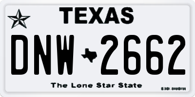 TX license plate DNW2662