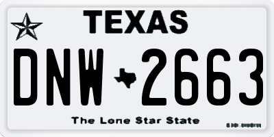 TX license plate DNW2663