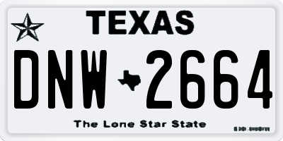 TX license plate DNW2664
