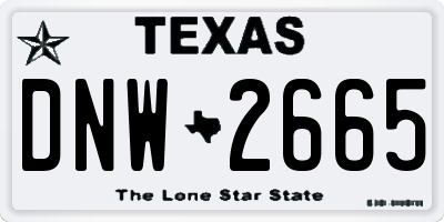 TX license plate DNW2665