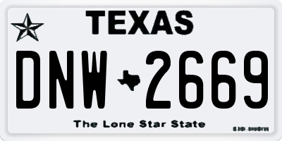 TX license plate DNW2669